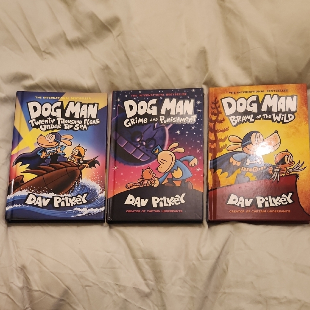 Dog Man Books By Dav Pilkey 3 Books Included Like New Hardcover